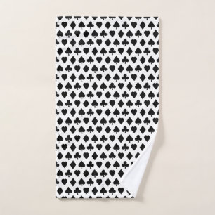 Poker Suits Pattern CUSTOM BACKGROUND COLOR Hand Towel
