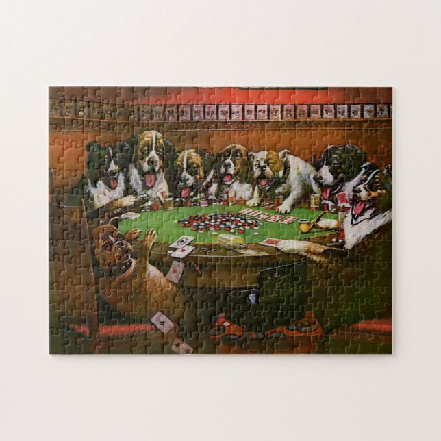 Poker Sympathy Dogs Playing Poker Coolidge 1903 Jigsaw Puzzle (Horizontal)