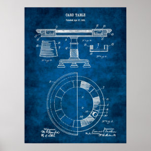 Poker Table Patent Design Decor Poster no. 1