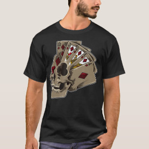 Poker Themed Skull  Casino Theme Party Gift  T-Shirt