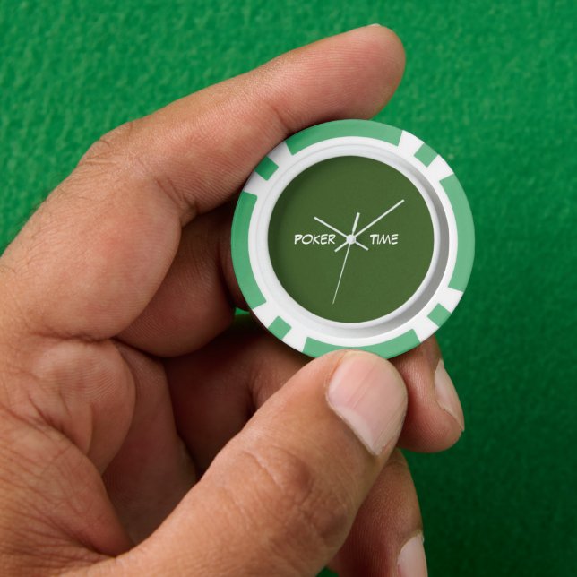 Poker Time Green White  Chips (Hand)