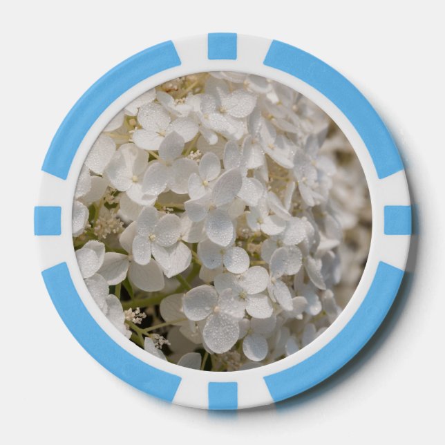 Poker token, white flowers chips (Front)