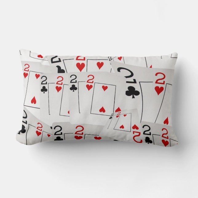 Poker, Twos In A Layered Pattern, Lumbar Cushion. Cushion (Front)