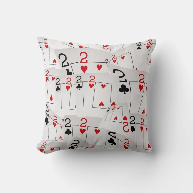 Poker, Twos In A Layered Pattern, Throw Cushion. Cushion (Front)