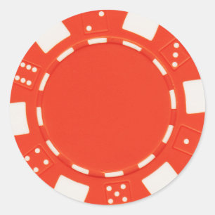 pokerchip sticker orange