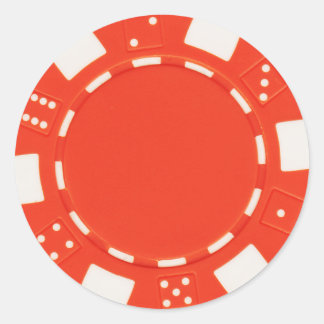pokerchip sticker orange