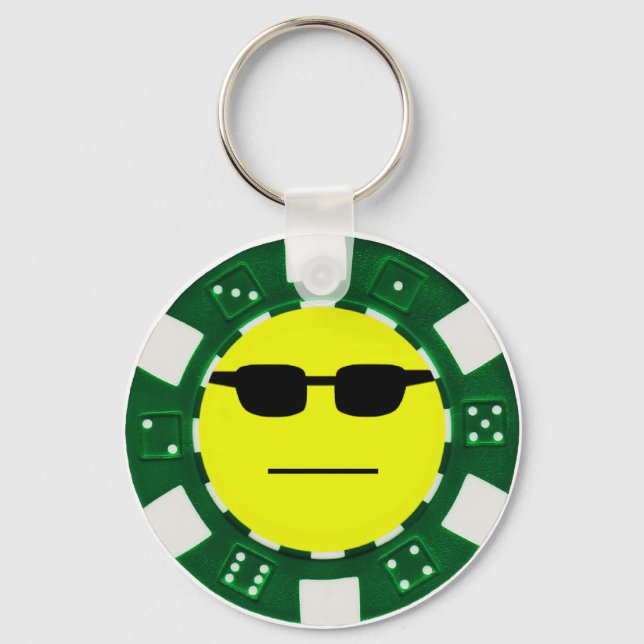 pokerface green key ring (Front)