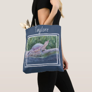 POKEY Turtle on a Log Tote Bag