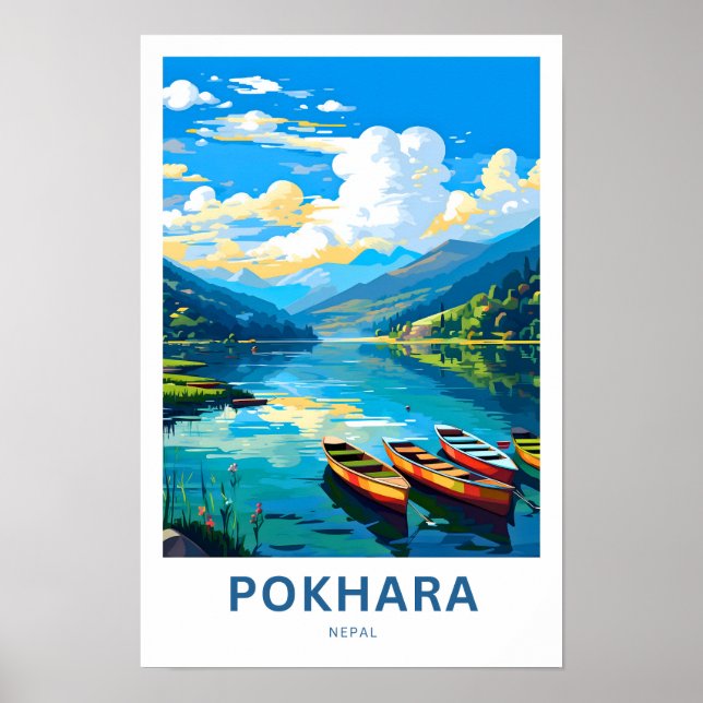 Pokhara Nepal Travel Print (Front)