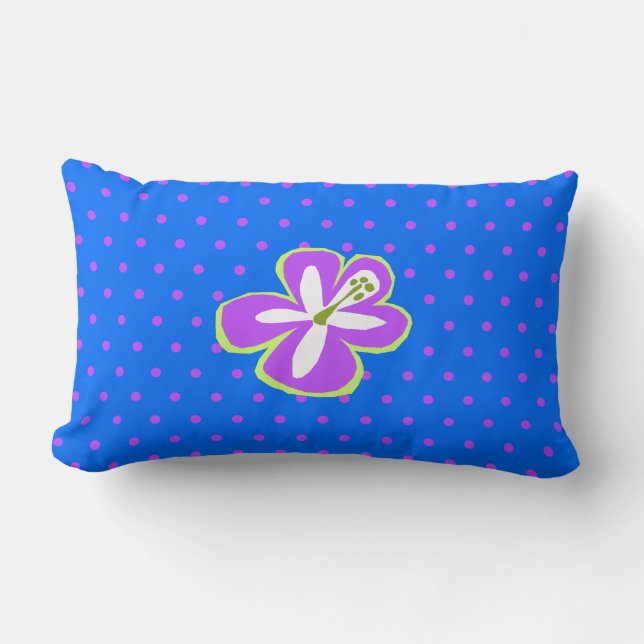 Pokii Hawaiian Hibiscus Reversible Lumbar Pillows (Front)
