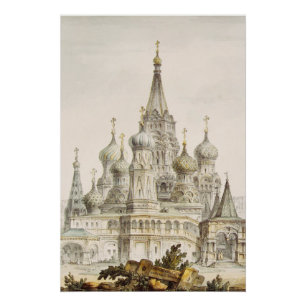 Pokrovsky Cathedral and Spasskaya Tower Poster