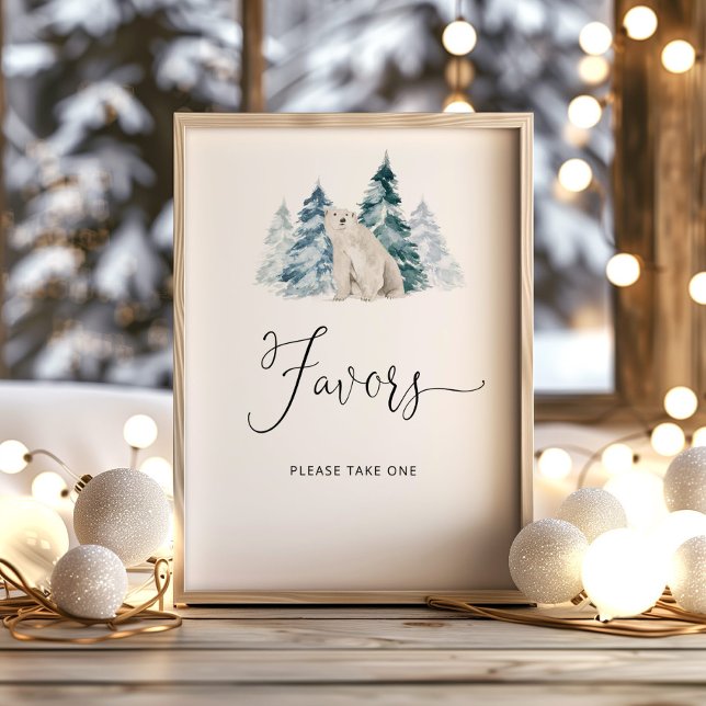 Pola bear baby shower Favors Poster (Creator Uploaded)