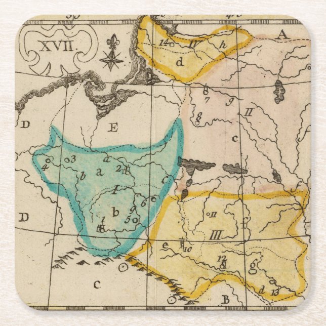 Poland 6 square paper coaster (Front)