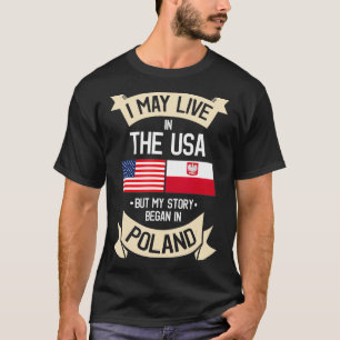 Poland American Flag USA Polish Roots Gifts  T-Shirt