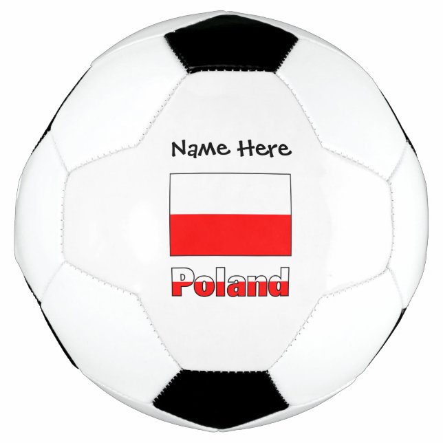 Poland and Polish Flag with Your Name Soccer Ball (Front)