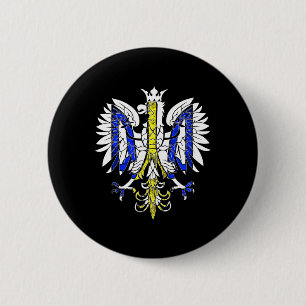 Poland And Ukraine Polish Ukrainian Heritage Eagle 6 Cm Round Badge