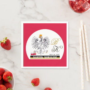 Poland Birthday, Anniversary Napkins, Polish Flag Napkin