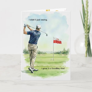 Poland Birthday Card, Polish Flag, Golf Card