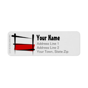 Poland Brush Flag Return Address Label