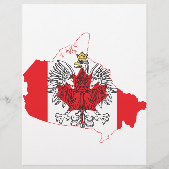 Poland Canada Flag Map Flyer (Front)