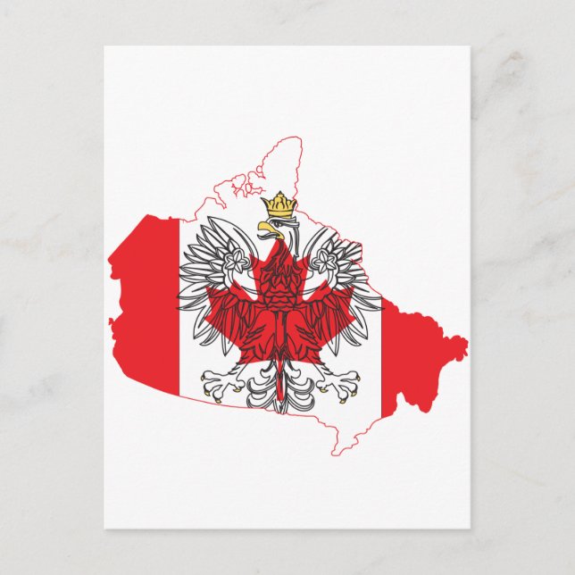 Poland Canada Flag Map Postcard (Front)