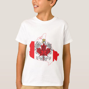 Poland Canada Flag Map T-Shirt