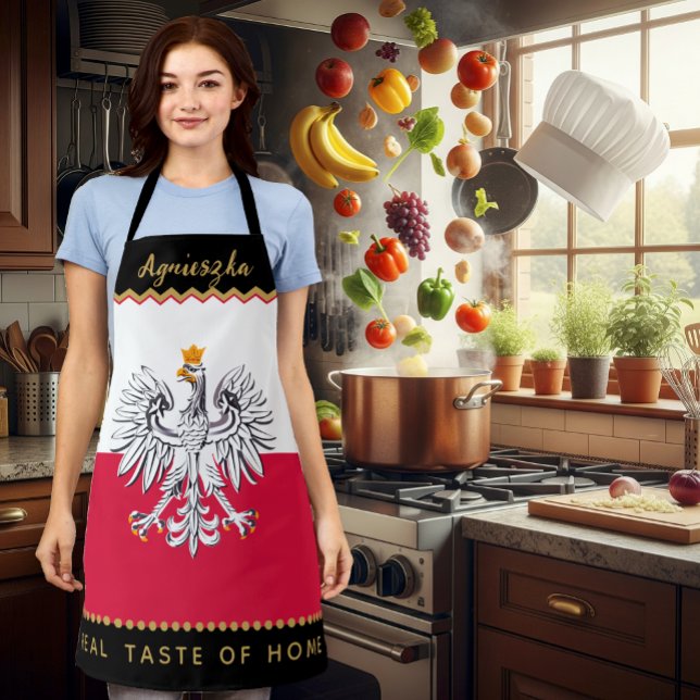 Poland Chefs Apron, Polish Flag Apron (Poland Chefs Apron / patriotic, name)