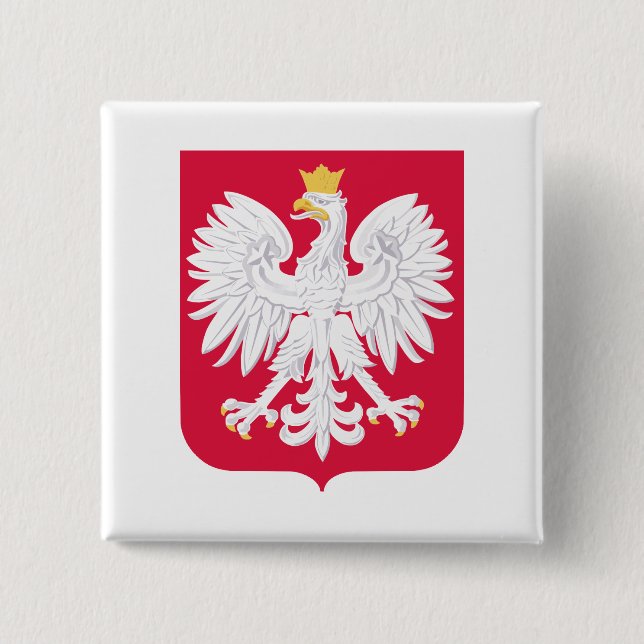 Poland Coat of Arms 15 Cm Square Badge (Front)
