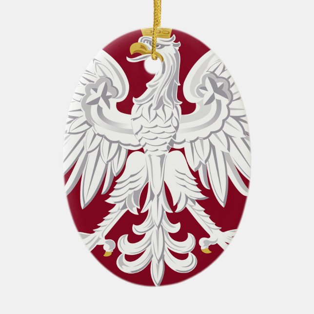 Poland Coat of Arms Ceramic Tree Decoration (Front)