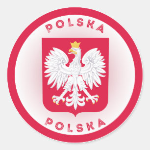Poland Coat of Arms Circle Shape  Classic Round Sticker