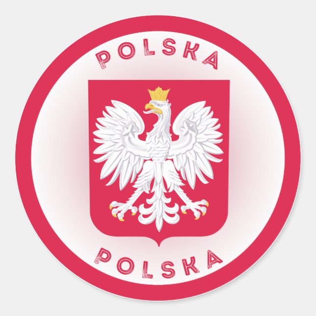 Poland Coat of Arms Circle Shape  Classic Round Sticker (Front)