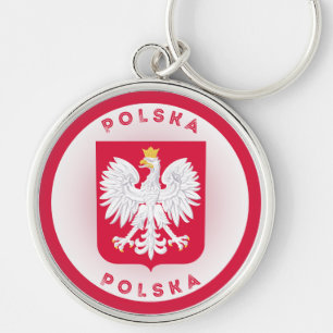 Poland Coat of Arms Circle Shape  Key Ring