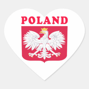 Poland Coat Of Arms Designs Heart Sticker