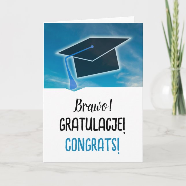 Poland Congratulations in Polish Graduation Card (Front)