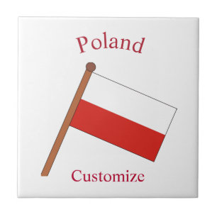 Poland Country Flag Thunder_Cove Ceramic Tile