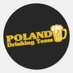 Poland Drinking Team Classic Round Sticker