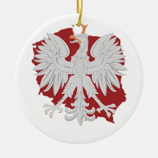 Poland Eagle Ceramic Ornament (Front)