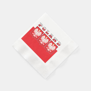 Poland Eagle Flag Shields Napkin