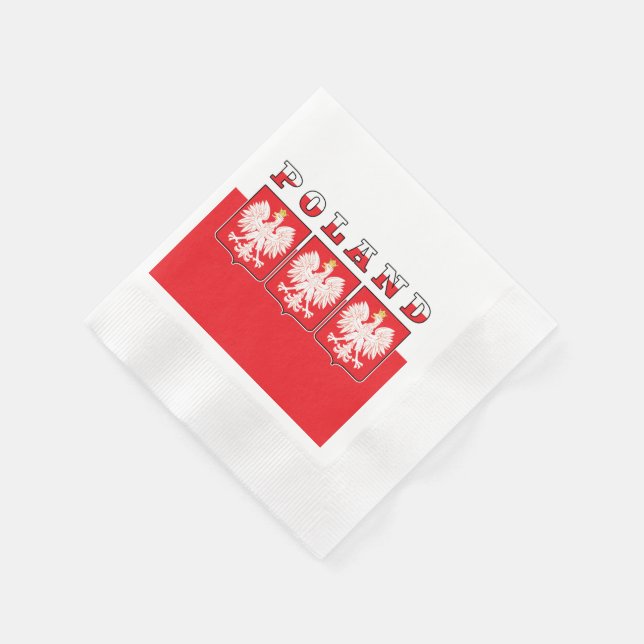 Poland Eagle Flag Shields Napkin (Corner)