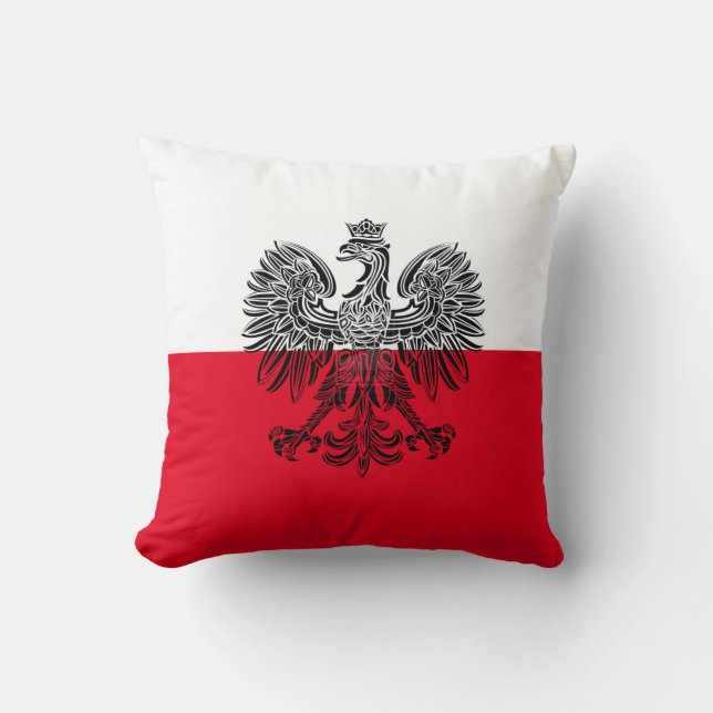 Poland Eagle Flag Throw Pillow (Front)