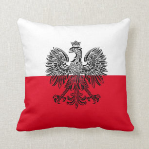 Poland Eagle Flag Throw Pillow