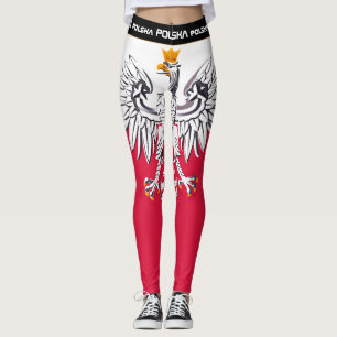 Poland & Eagle, Polish Flag fashion travel /sports Leggings