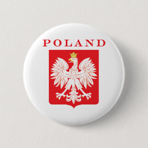 Poland Eagle Red Shield 6 Cm Round Badge