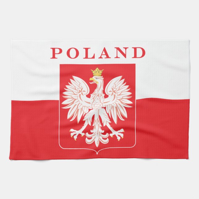 Poland Eagle Red Shield Tea Towel (Horizontal)