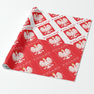 Poland Eagle Red Shield Wrapping Paper