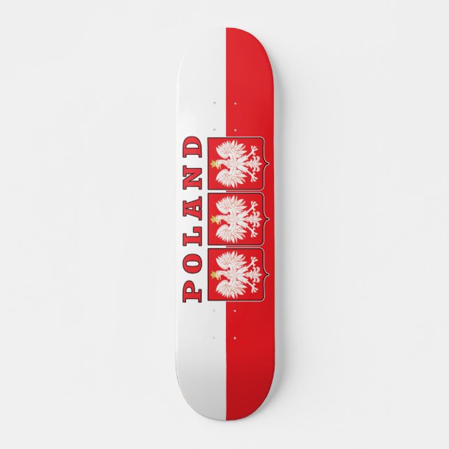 Poland Eagle Shields Skateboard (Front)
