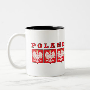 Poland Eagle Shields Two-Tone Coffee Mug