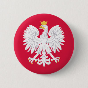 poland emblem 6 cm round badge