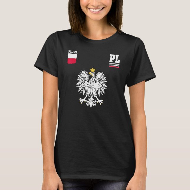 Poland Fan Polish Eagle Polska Flag T-Shirt (Front)
