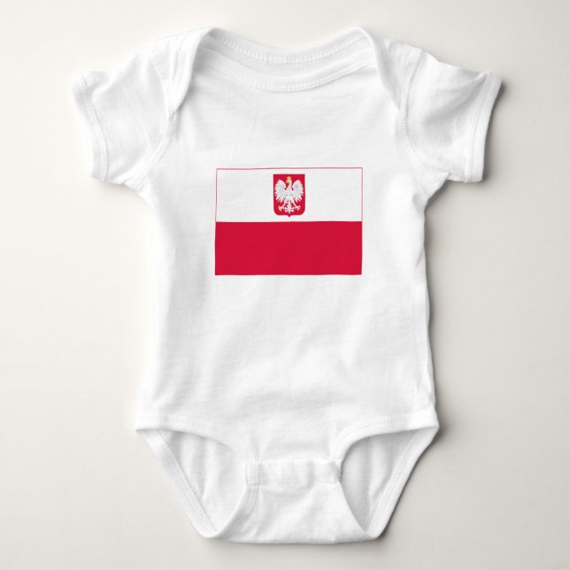 Poland Flag Baby Bodysuit (Front)